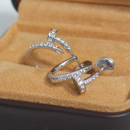 [⭐JeweliWhal]JUSTE EARRINGS 12.75MM SILVER DIAMOND