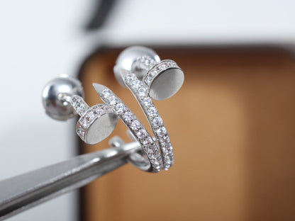 [⭐JeweliWhal]JUSTE EARRINGS 12.75MM SILVER DIAMOND