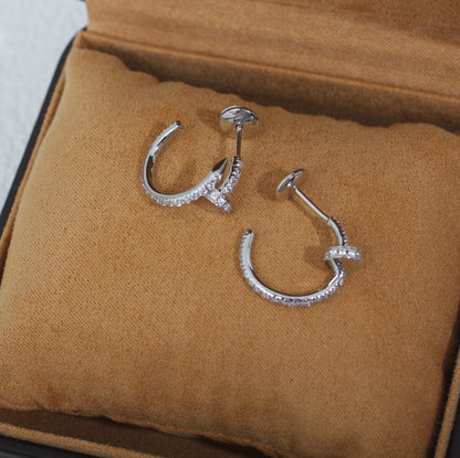 [⭐JeweliWhal]JUSTE EARRINGS 12.75MM SILVER DIAMOND