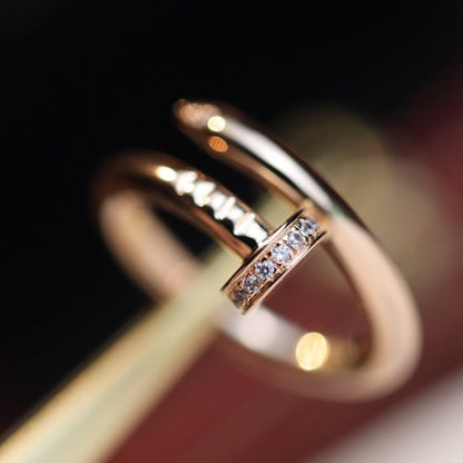 [⭐JeweliWhal]JUSTE RING 2.65MM PINK GOLD DIAMOND