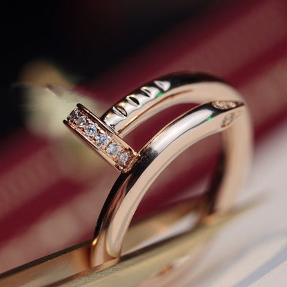 [⭐JeweliWhal]JUSTE RING 2.65MM PINK GOLD DIAMOND