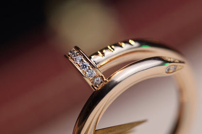 [⭐JeweliWhal]JUSTE RING 2.65MM PINK GOLD DIAMOND