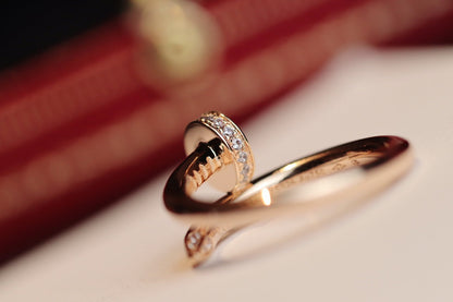 [⭐JeweliWhal]JUSTE RING 2.65MM PINK GOLD DIAMOND