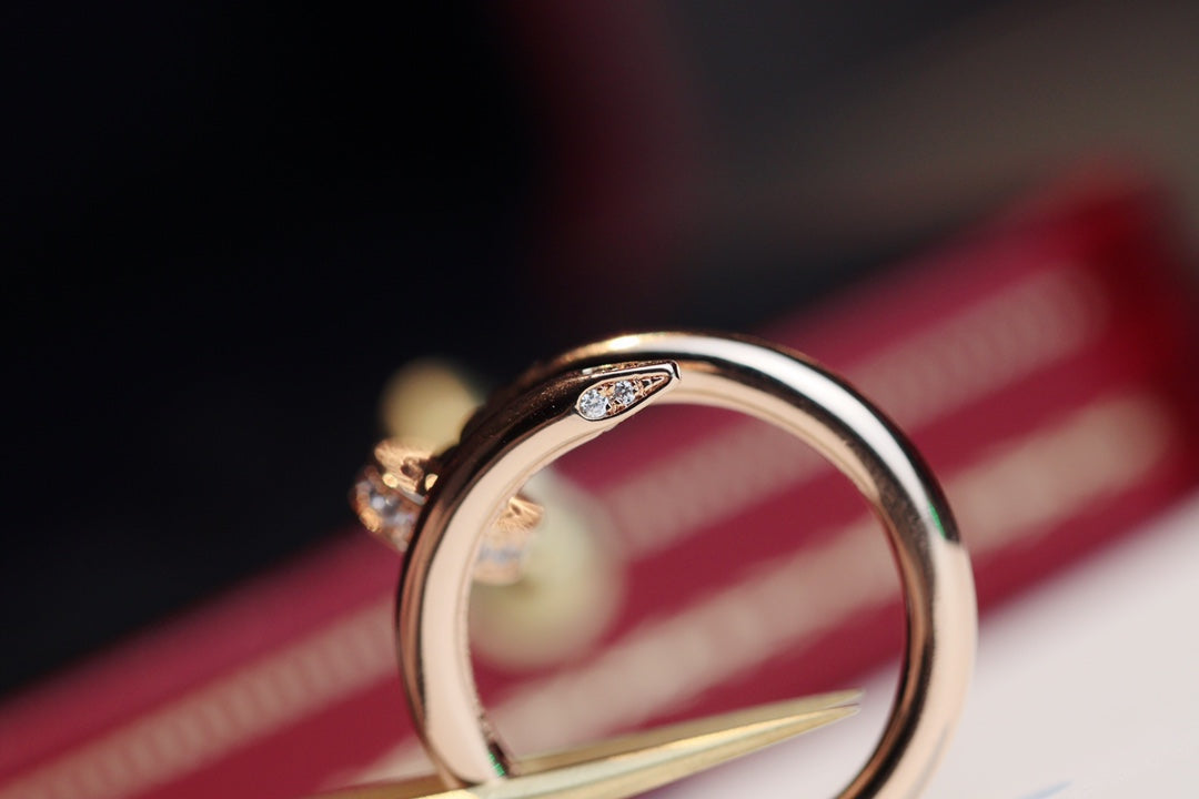 [⭐JeweliWhal]JUSTE RING 2.65MM PINK GOLD DIAMOND