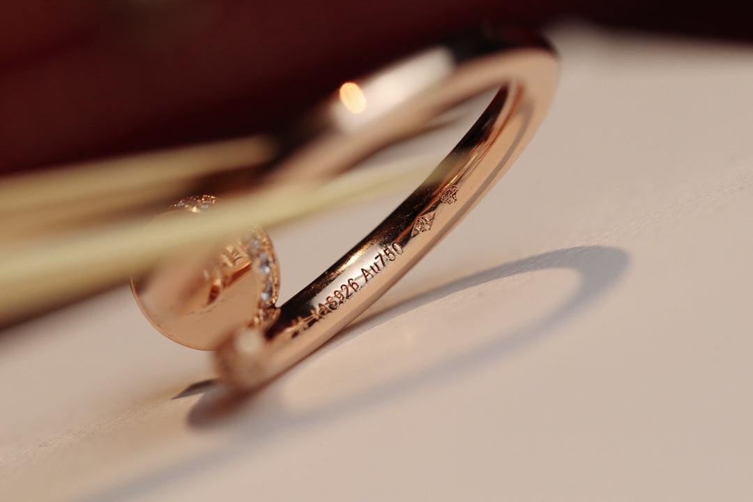 [⭐JeweliWhal]JUSTE RING 2.65MM PINK GOLD DIAMOND