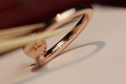 [⭐JeweliWhal]JUSTE RING 2.65MM PINK GOLD DIAMOND