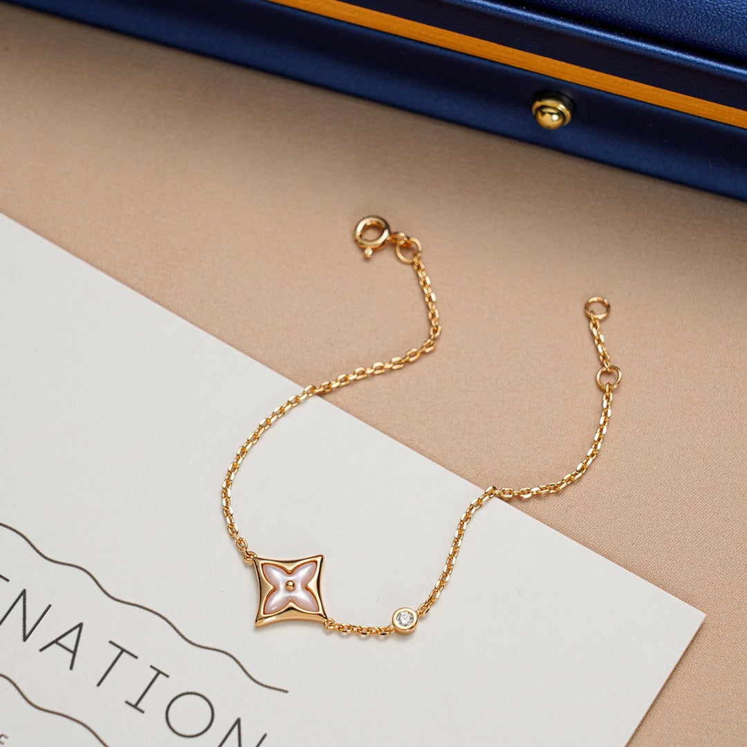 [⭐JeweliWhal]STAR 1 DIAMOND PINK GOLD BRACELET