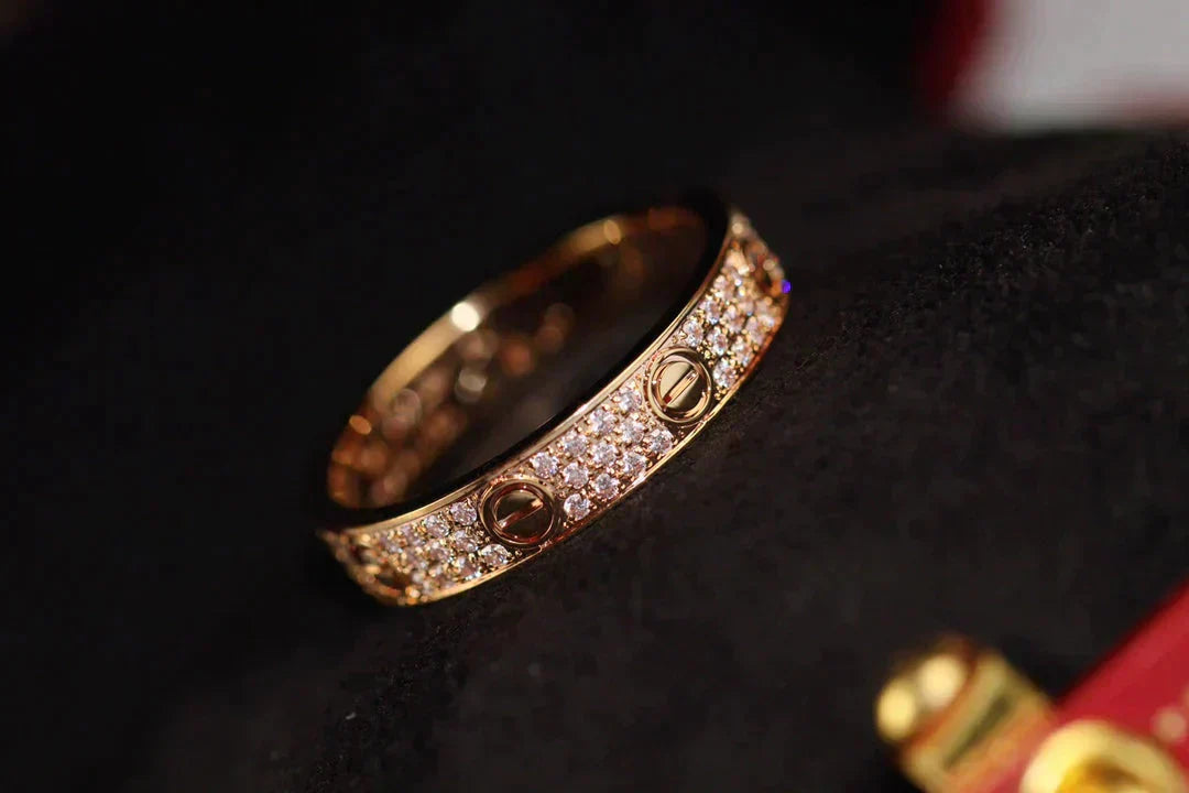 [⭐JeweliWhal]LOVE RING 3.6MM DIAMOND PAVED