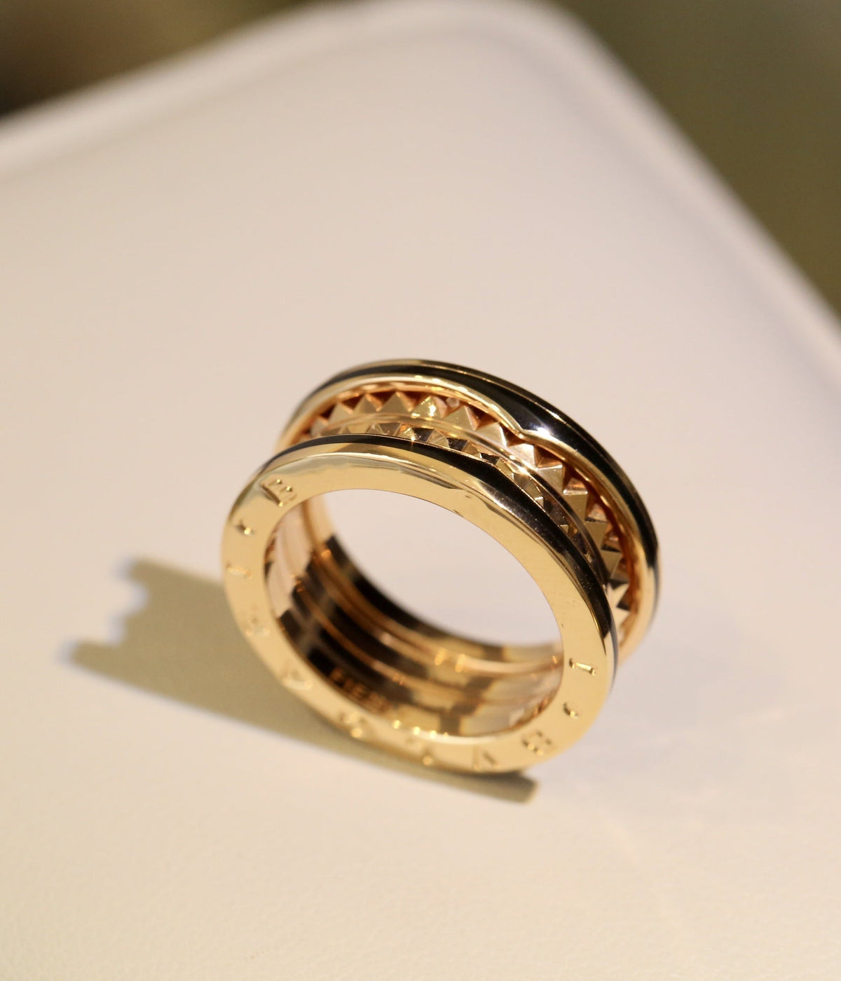 [⭐JeweliWhal]ZERO 1 PINK GOLD BLACK CERAMIC RING