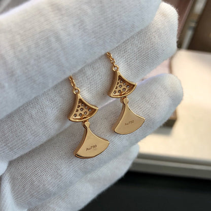 [⭐JeweliWhal]DREAM EARRINGS 3 MOTIFS DIAMOND MOP PINK GOLD