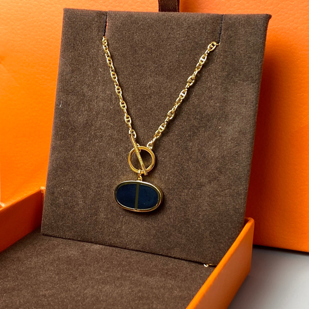 [⭐JeweliWhal]CHAINE VERSO BLACK CERAMIC NECKLACE