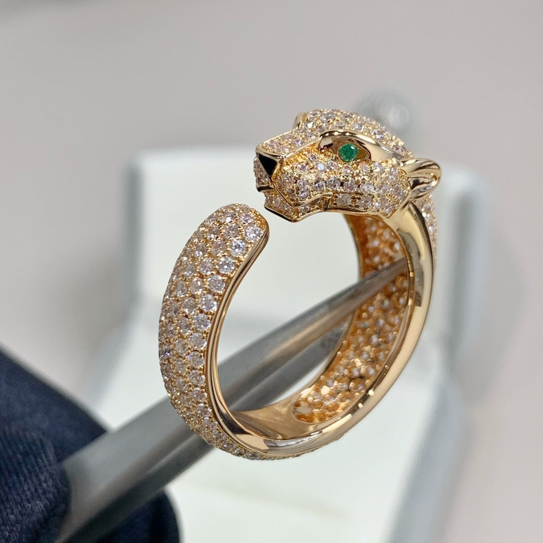 [⭐JeweliWhal]PANTHERE PINK GOLD DIAMOND RING