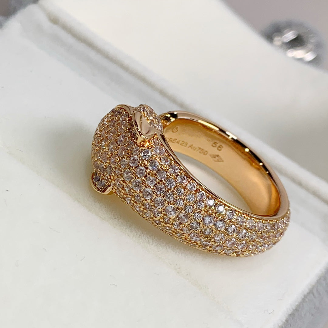 [⭐JeweliWhal]PANTHERE PINK GOLD DIAMOND RING