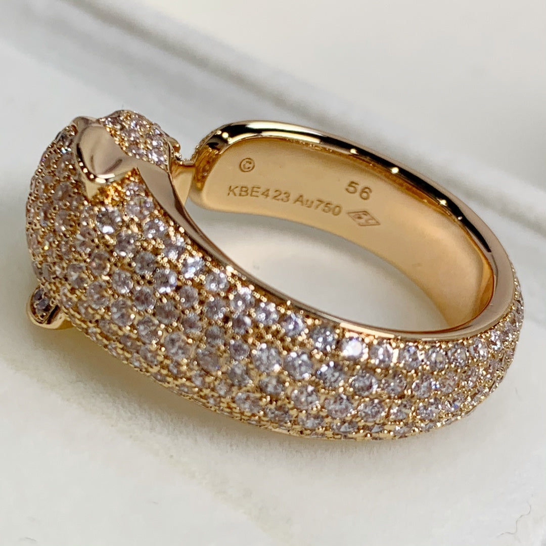 [⭐JeweliWhal]PANTHERE PINK GOLD DIAMOND RING