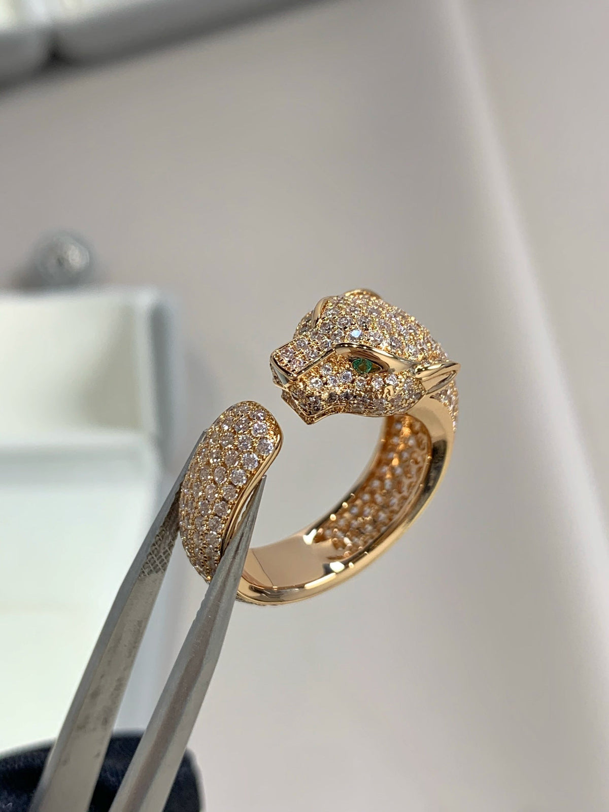 [⭐JeweliWhal]PANTHERE PINK GOLD DIAMOND RING