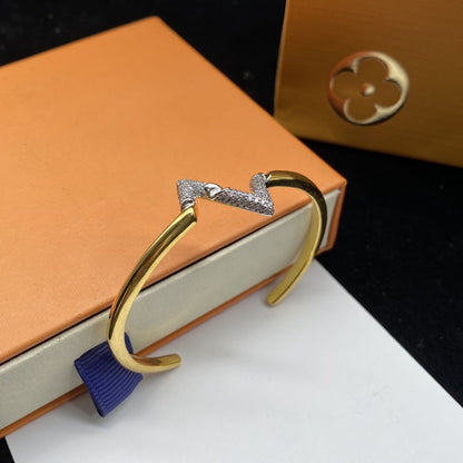 [⭐JeweliWhal]VOLTE UPSITE DOWN DIAMOND GOLD OPEN BRACELET