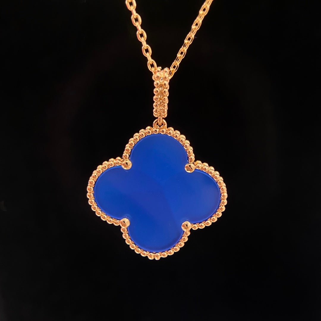 [⭐JeweliWhal]CLOVER 25MM NECKLACE TURQUOISE ROSE GOLD