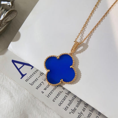 [⭐JeweliWhal]CLOVER 25MM NECKLACE TURQUOISE ROSE GOLD