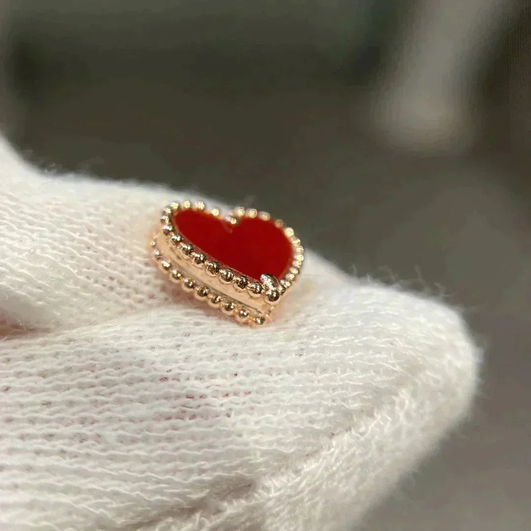 [⭐JeweliWhal]HEART CARNELIAN STUD EARRINGS