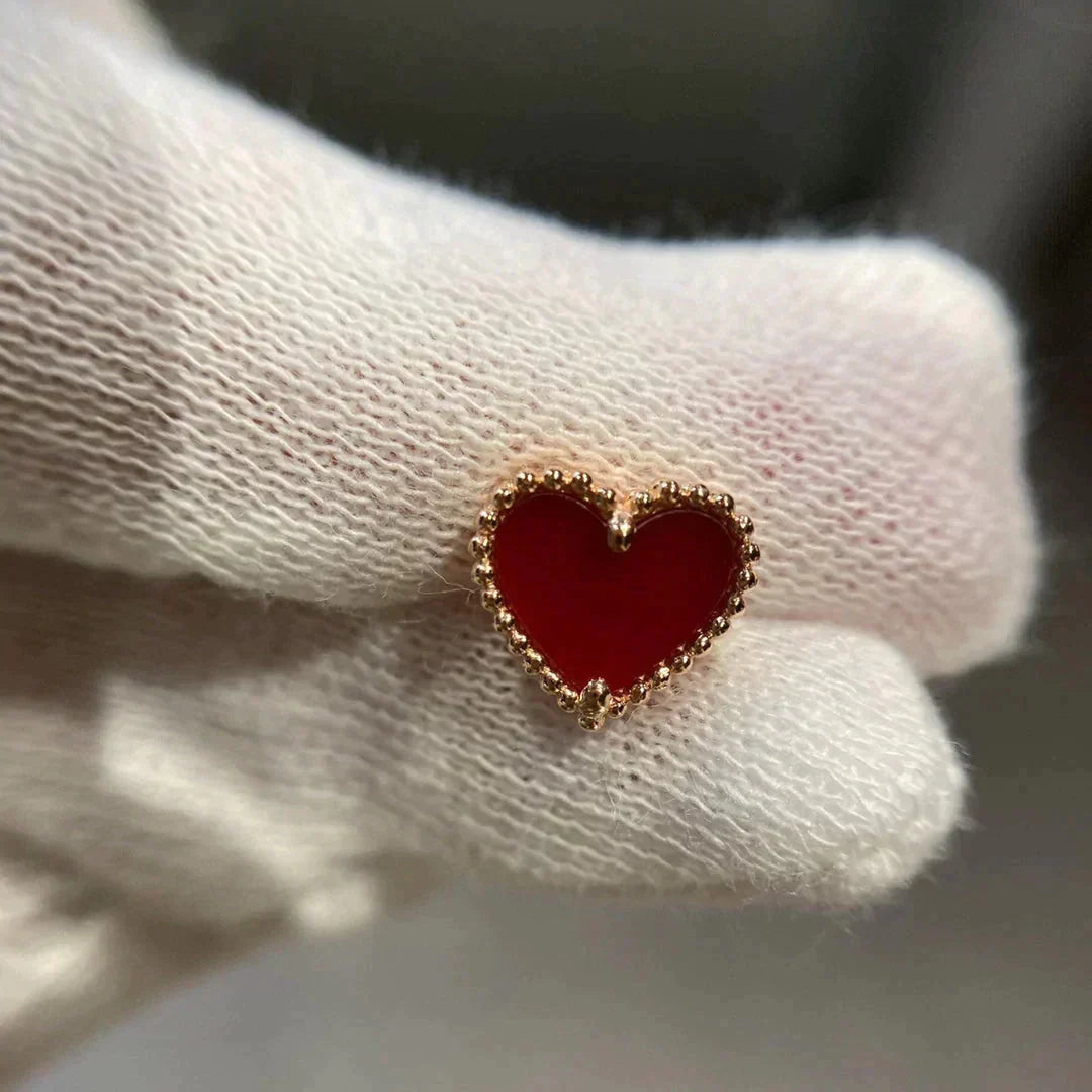 [⭐JeweliWhal]HEART CARNELIAN STUD EARRINGS