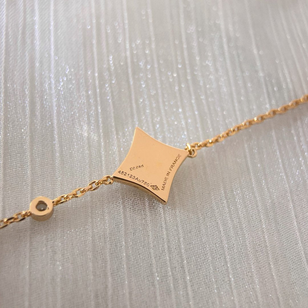 [⭐JeweliWhal]COLOR STAR CARNELIAN PINK GOLD DIAMOND BRACELET