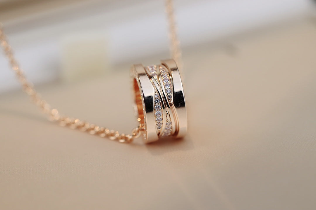 [⭐JeweliWhal]ZERO 1 PINK GOLD DIAMOND NECKLACE