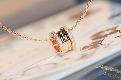 [⭐JeweliWhal]ZERO 1 ROCK PEDANT PINK GOLD NECKLACE