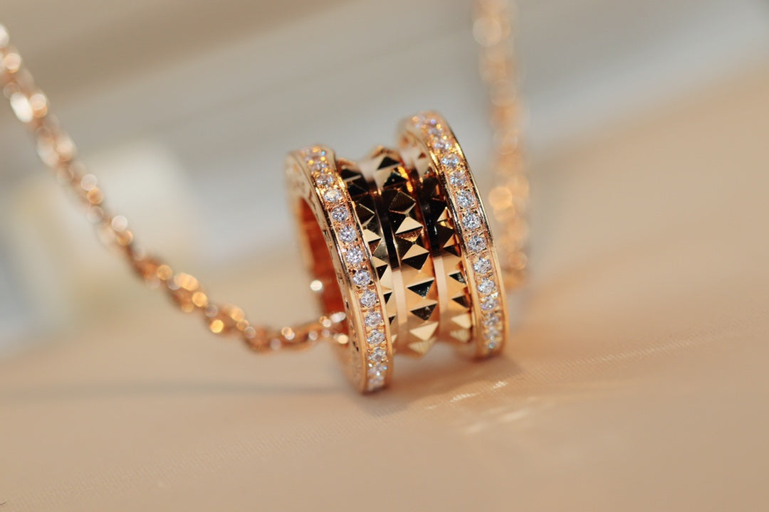[⭐JeweliWhal]ZERO 1 ROCK PEDANT PINK GOLD NECKLACE
