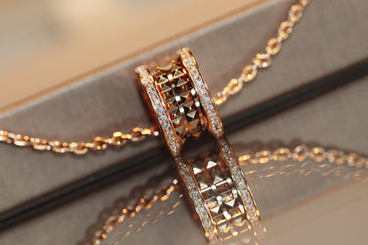 [⭐JeweliWhal]ZERO 1 ROCK PEDANT PINK GOLD NECKLACE