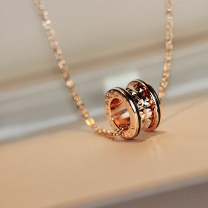 [⭐JeweliWhal]ZERO 1 ROCK PEDANT PINK GOLD BLACK NECKLACE