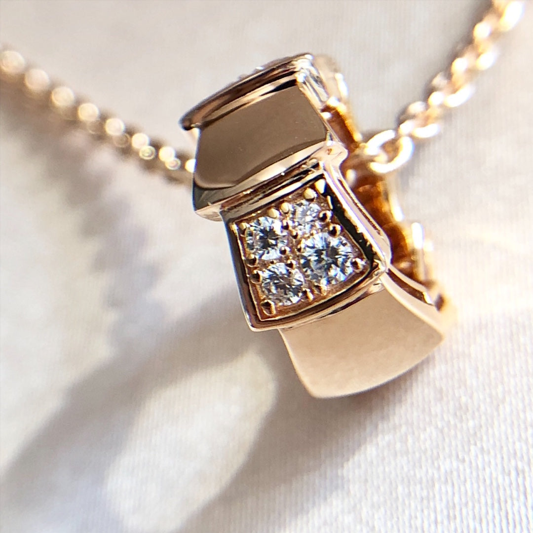 [⭐JeweliWhal]SERPENTI PEDANT DIAMOND PINK GOLD NECKLACE