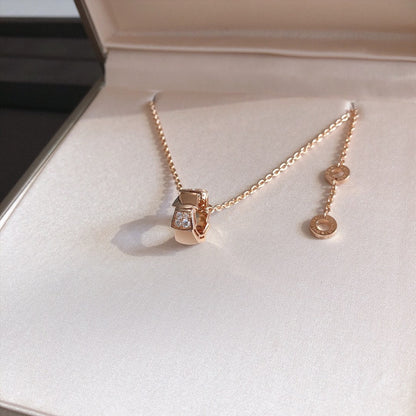 [⭐JeweliWhal]SERPENTI PEDANT DIAMOND PINK GOLD NECKLACE