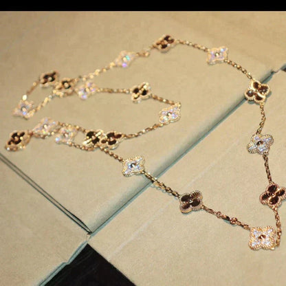 [⭐JeweliWhal]CLOVER 20 MOTIFS LASER DIAMOND NECKLACE