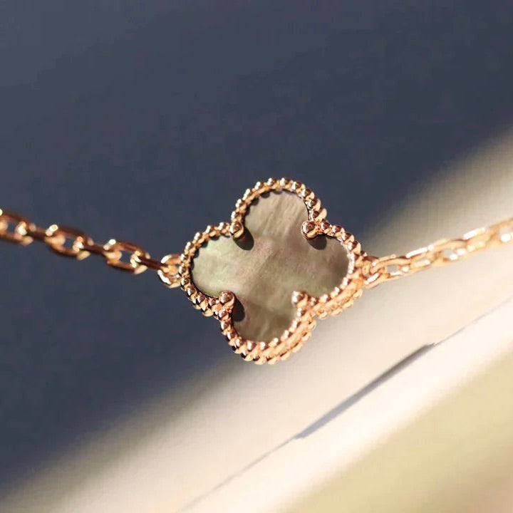 [⭐JeweliWhal]CLOVER 20 MOTIFS DARK MOP DIAMOND  NECKLACE