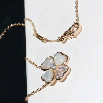 [⭐JeweliWhal]CLOVER MOP DIAMOND ROSE GOLD NECKLACE