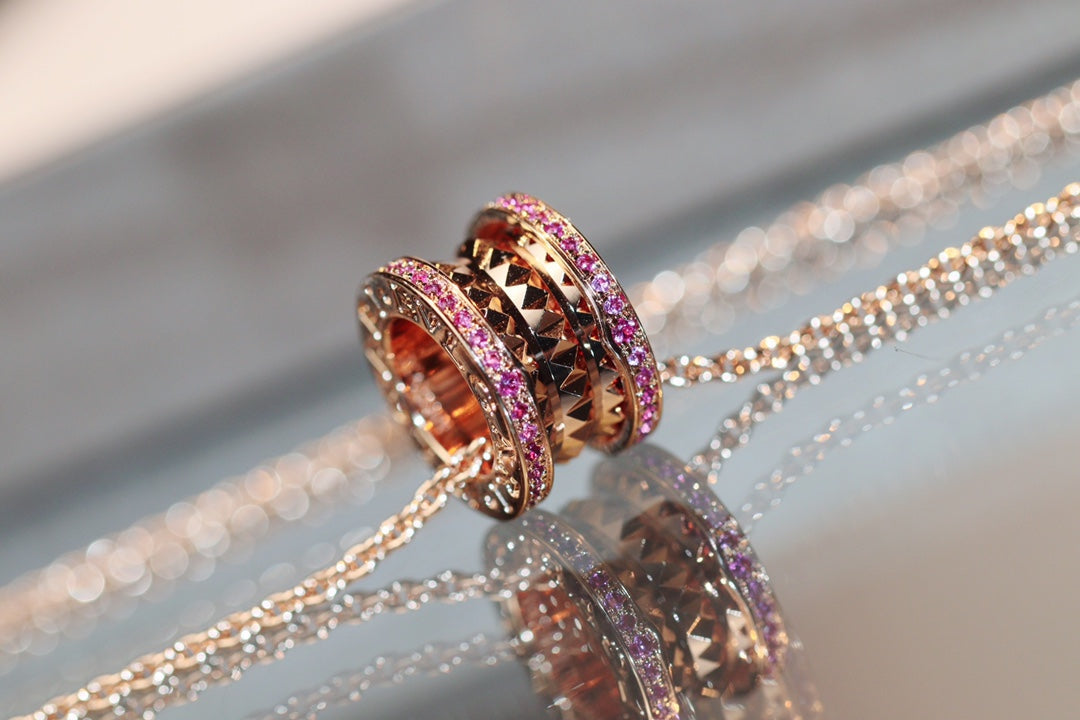 [⭐JeweliWhal]ZERO 1 ROCK PINK GOLD PINK DIAMOND NECKLACE