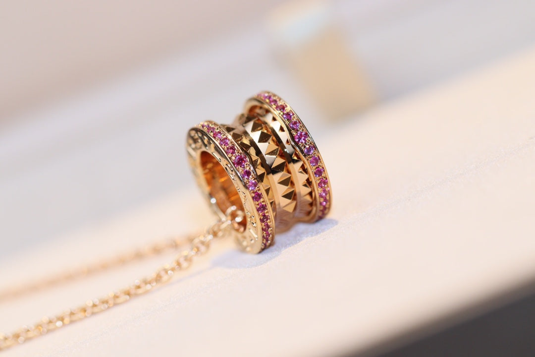 [⭐JeweliWhal]ZERO 1 ROCK PINK GOLD PINK DIAMOND NECKLACE