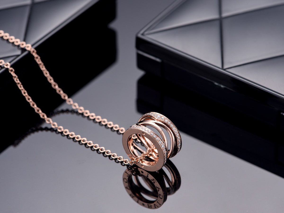 [⭐JeweliWhal]ZERO 1 PINK GOLD DIAMOND OPEN NECKLACE