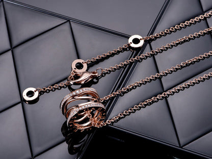 [⭐JeweliWhal]ZERO 1 PINK GOLD DIAMOND OPEN NECKLACE