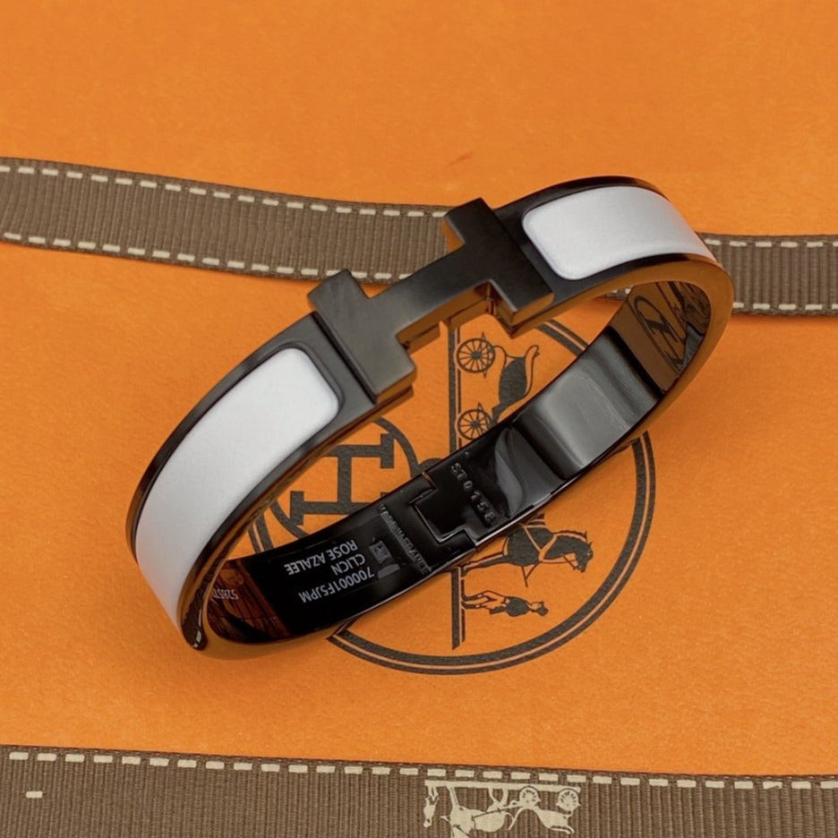[⭐JeweliWhal]H BRACELET 12MM BLACK WHITE CERAMIC