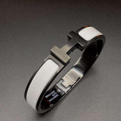 [⭐JeweliWhal]H BRACELET 12MM BLACK WHITE CERAMIC