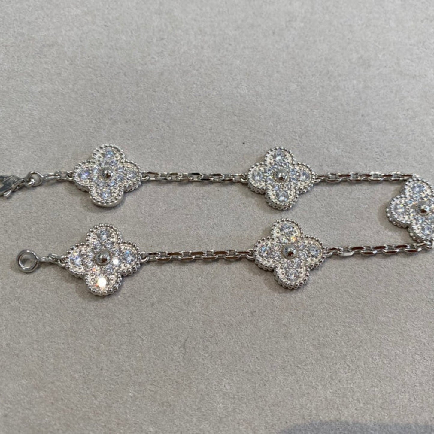 [⭐JeweliWhal] CLOVER 5 MOTIF FULL DIAMOND BRACELET COLLECTION