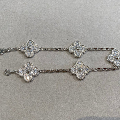 [⭐JeweliWhal] CLOVER 5 MOTIF FULL DIAMOND BRACELET COLLECTION