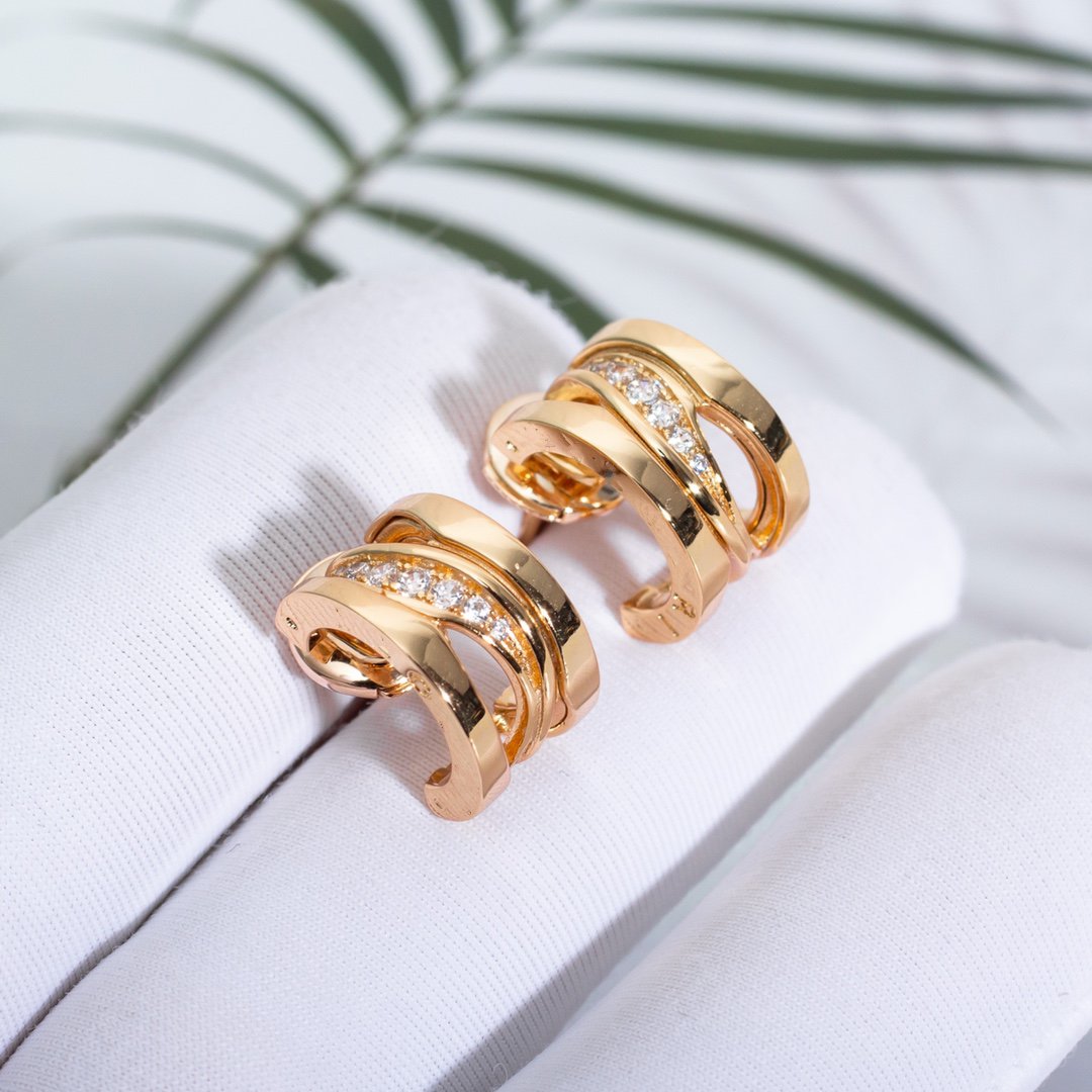 [⭐JeweliWhal]ZERO 1 PINK GOLD DIAMONDS EARRINGS