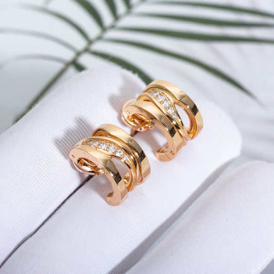[⭐JeweliWhal]ZERO 1 PINK GOLD DIAMONDS EARRINGS