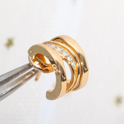 [⭐JeweliWhal]ZERO 1 PINK GOLD DIAMONDS EARRINGS