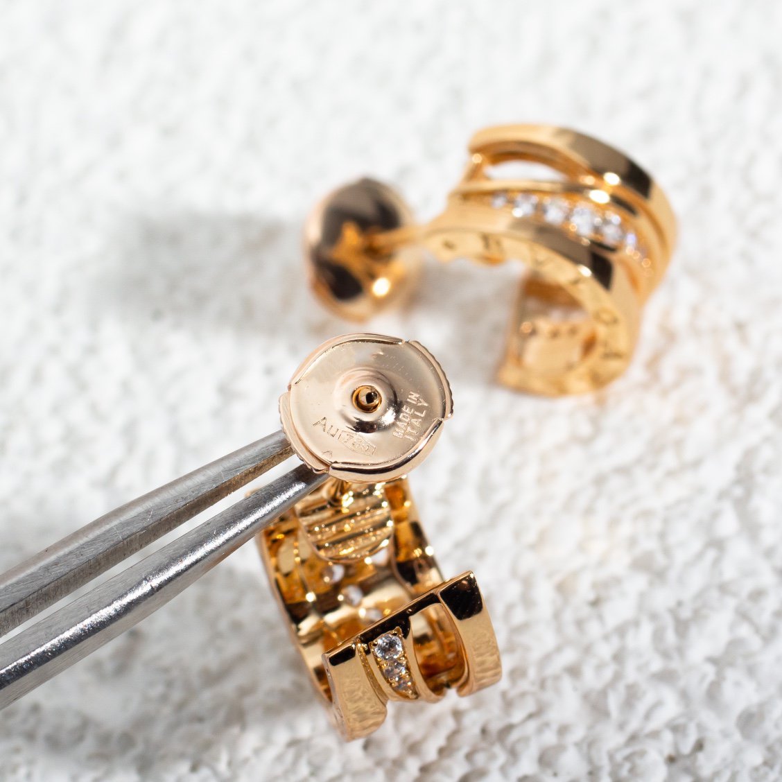 [⭐JeweliWhal]ZERO 1 PINK GOLD DIAMONDS EARRINGS
