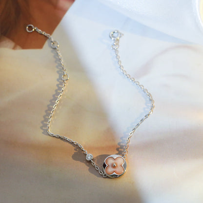 [⭐JeweliWhal]SUN MOTIF PINK MOP SILVER BRACELET