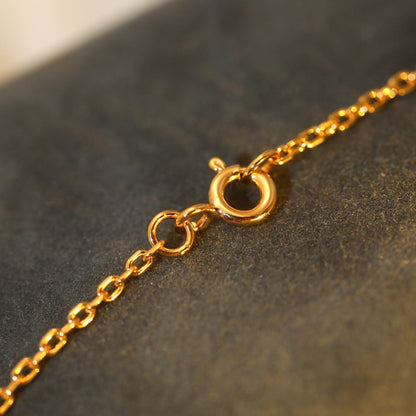 [⭐JeweliWhal]SUN PEDANT PINK GOLD 1 DIAMOND NECKLACE