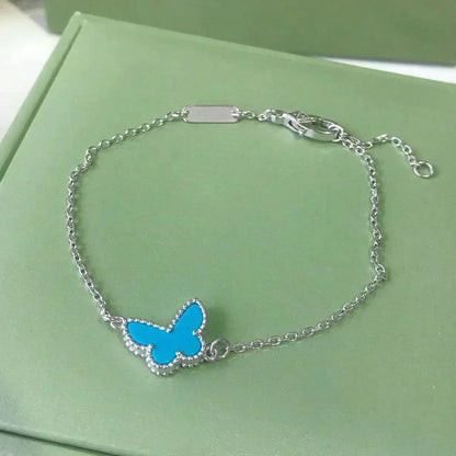 [⭐JeweliWhal]BUTTERFLY TURQUOISE BUTTERFLY BRACELET SILVER